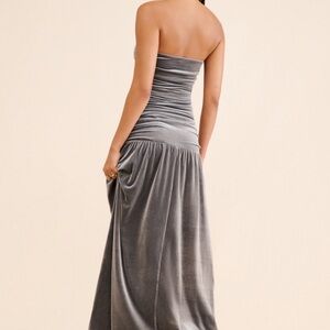 Elegant Gray Strapless Dress